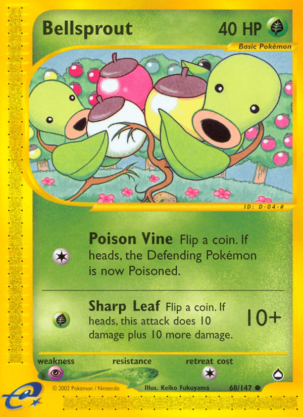 Carta Bellsprout 68/147 do set Aquapolis — Pokémon TCG | Bynx