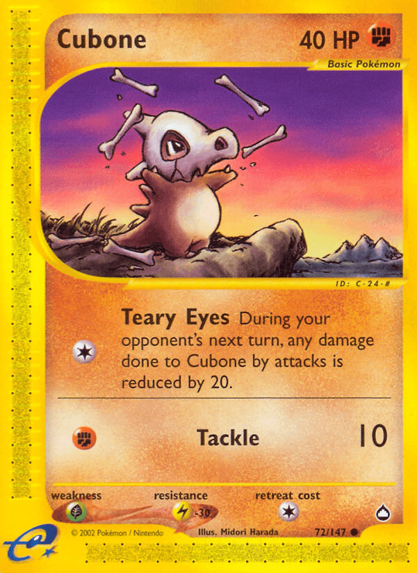 Carta Cubone 72/147 do set Aquapolis — Pokémon TCG | Bynx