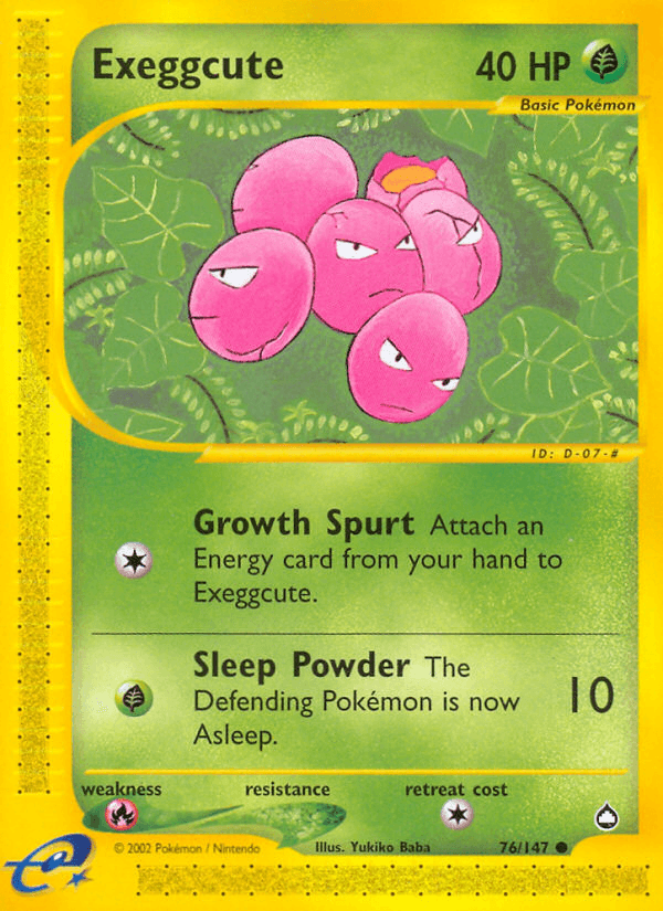 Carta Exeggcute 76/147 do set Aquapolis — Pokémon TCG | Bynx