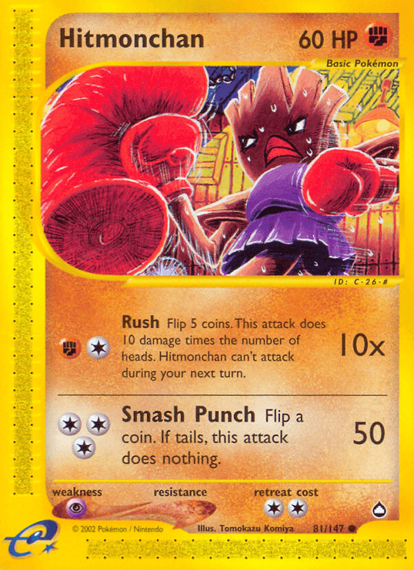 Carta Hitmonchan 81/147 do set Aquapolis — Pokémon TCG | Bynx