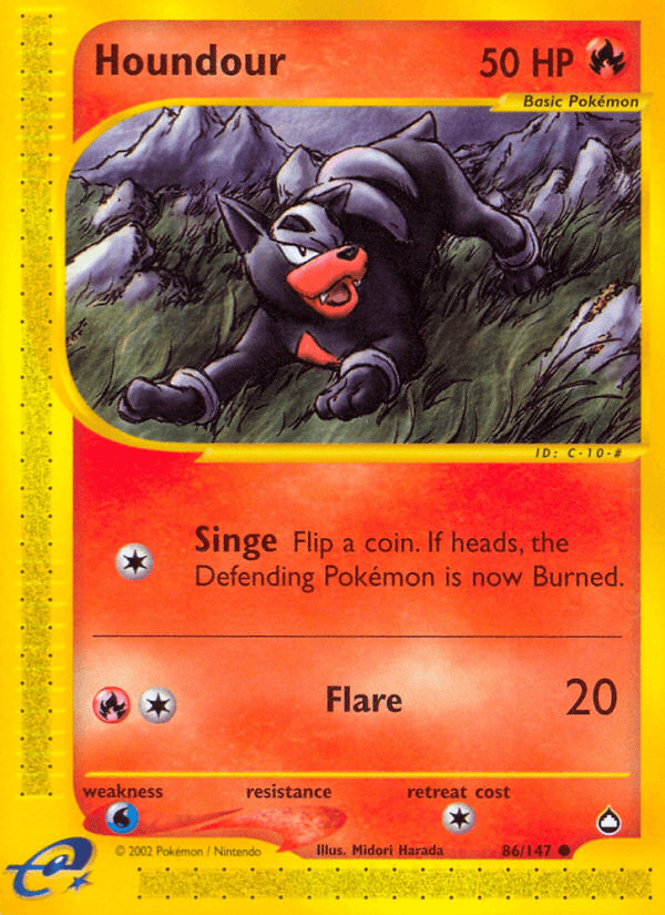 Carta Houndour 86/147 do set Aquapolis — Pokémon TCG | Bynx