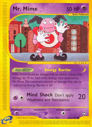Carta Mr. Mime 95/147 do set Aquapolis — Pokémon TCG | Bynx