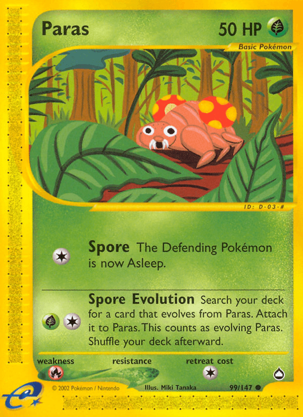 Carta Paras 99/147 do set Aquapolis — Pokémon TCG | Bynx