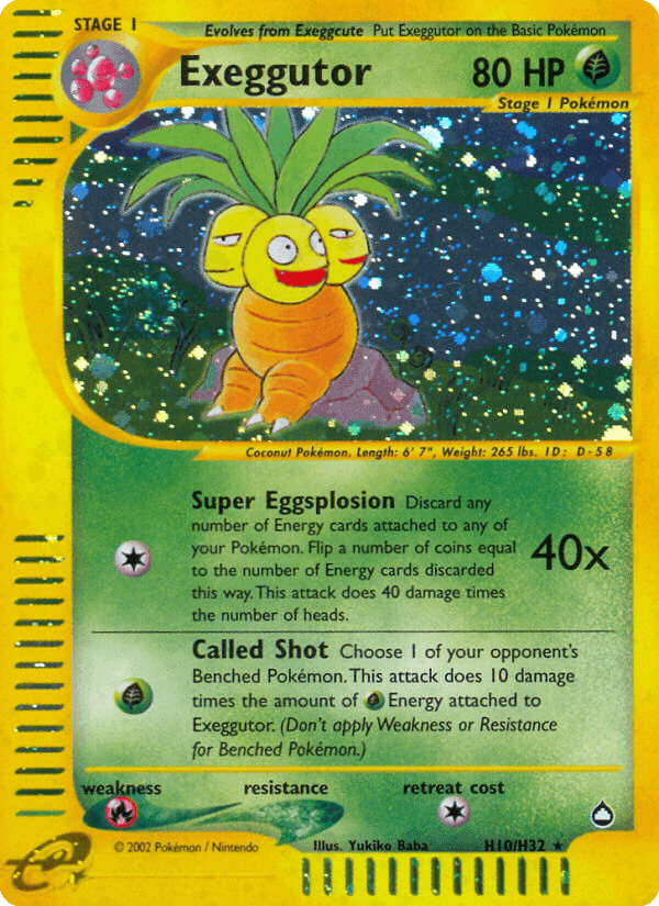 Carta Exeggutor H10/147 do set Aquapolis — Pokémon TCG | Bynx
