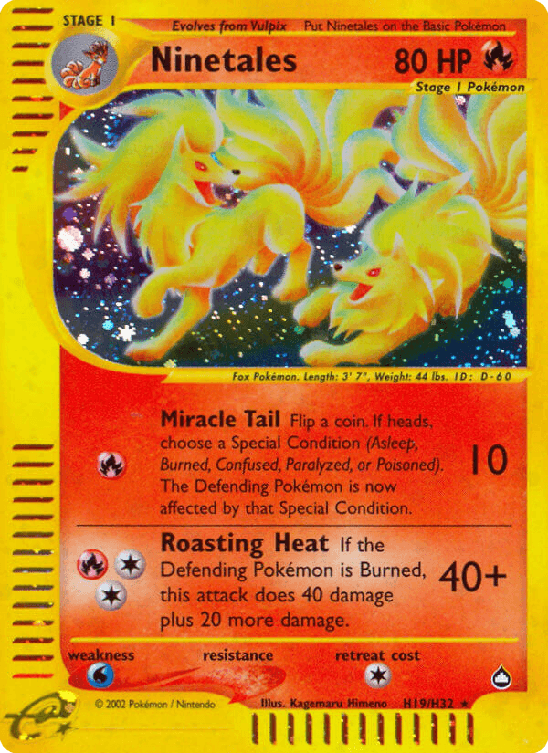 Carta Ninetales H19/147 do set Aquapolis — Pokémon TCG | Bynx