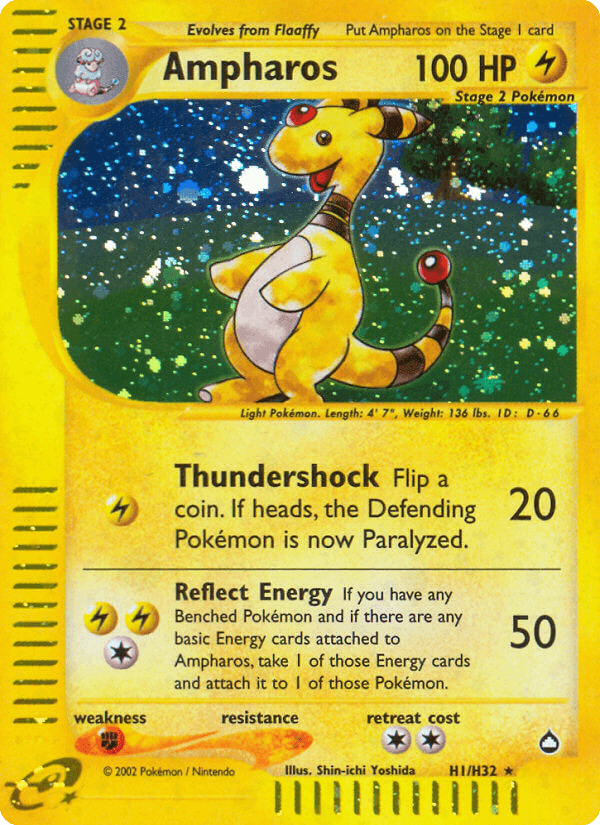 Carta Ampharos H1/147 do set Aquapolis — Pokémon TCG | Bynx