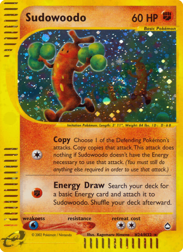 Carta Sudowoodo H24/147 do set Aquapolis — Pokémon TCG | Bynx