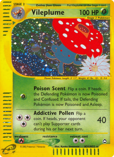 Carta Vileplume H31/147 do set Aquapolis — Pokémon TCG | Bynx