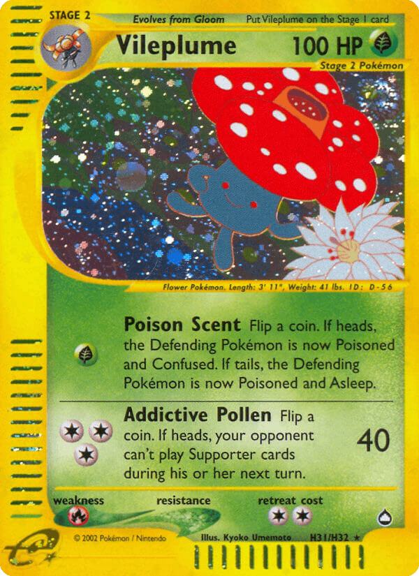 Carta Vileplume H31/147 do set Aquapolis — Pokémon TCG | Bynx