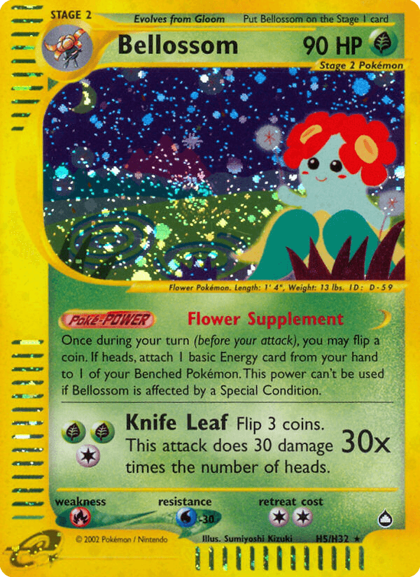 Carta Bellossom H5/147 do set Aquapolis — Pokémon TCG | Bynx
