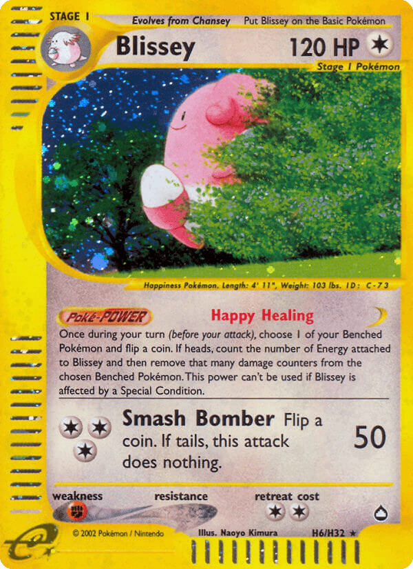 Carta Blissey H6/147 do set Aquapolis — Pokémon TCG | Bynx