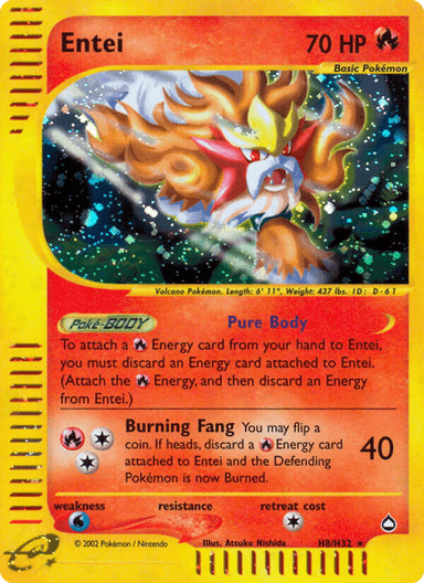 Carta Entei H8/147 do set Aquapolis — Pokémon TCG | Bynx