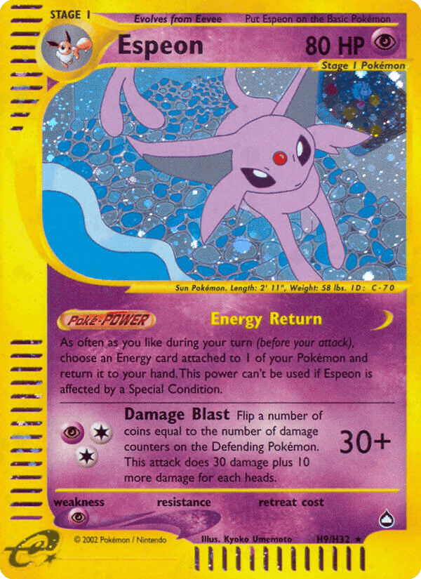 Carta Espeon H9/147 do set Aquapolis — Pokémon TCG | Bynx