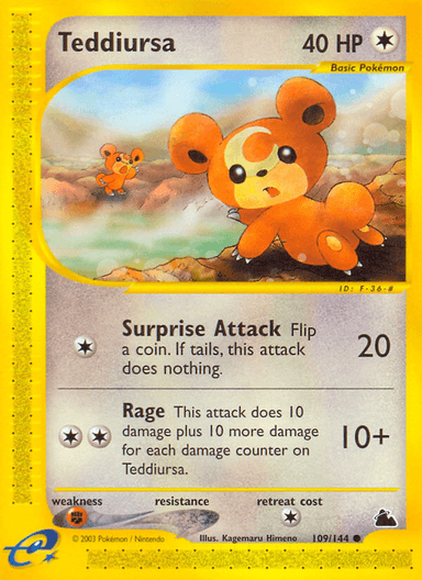 Carta Teddiursa 109/144 do set Skyridge — Pokémon TCG | Bynx