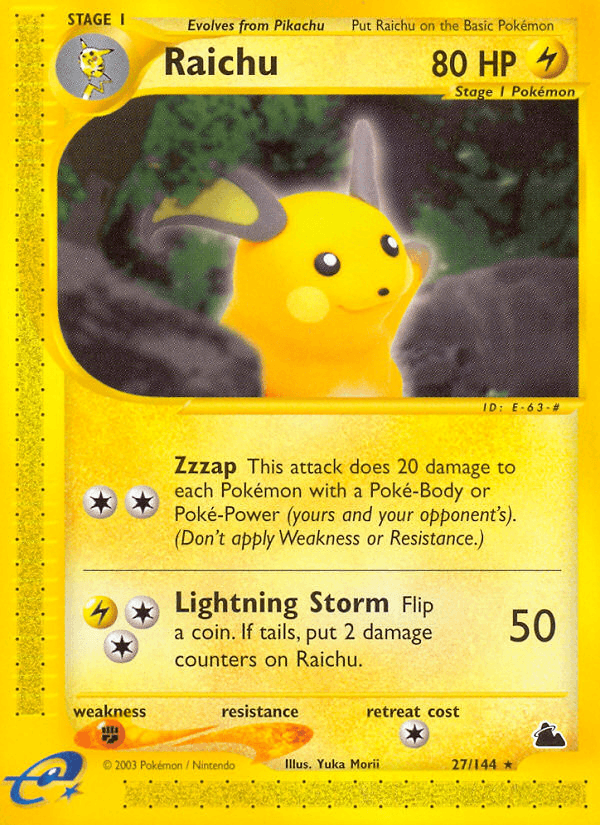 Carta Raichu 27/144 do set Skyridge — Pokémon TCG | Bynx