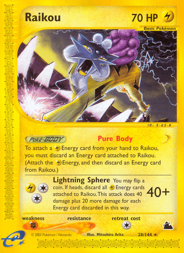 Carta Raikou 28/144 do set Skyridge — Pokémon TCG | Bynx