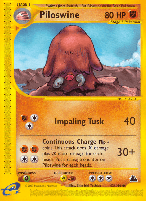 Carta Piloswine 43/144 do set Skyridge — Pokémon TCG | Bynx