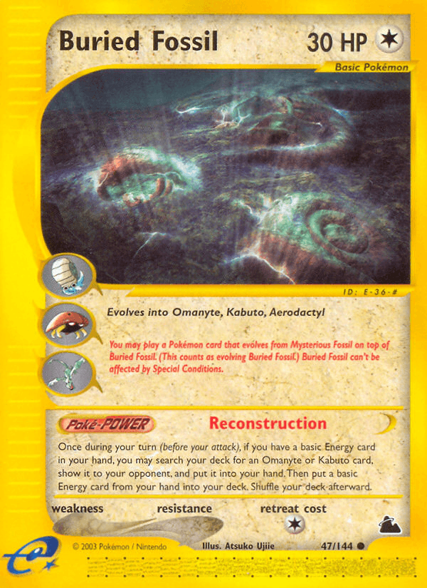 Carta Buried Fossil 47/144 do set Skyridge — Pokémon TCG | Bynx