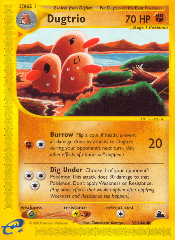 Carta Dugtrio 52/144 do set Skyridge — Pokémon TCG | Bynx