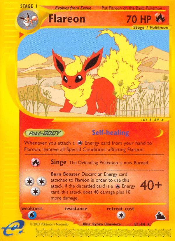 Carta Flareon 8/144 do set Skyridge — Pokémon TCG | Bynx