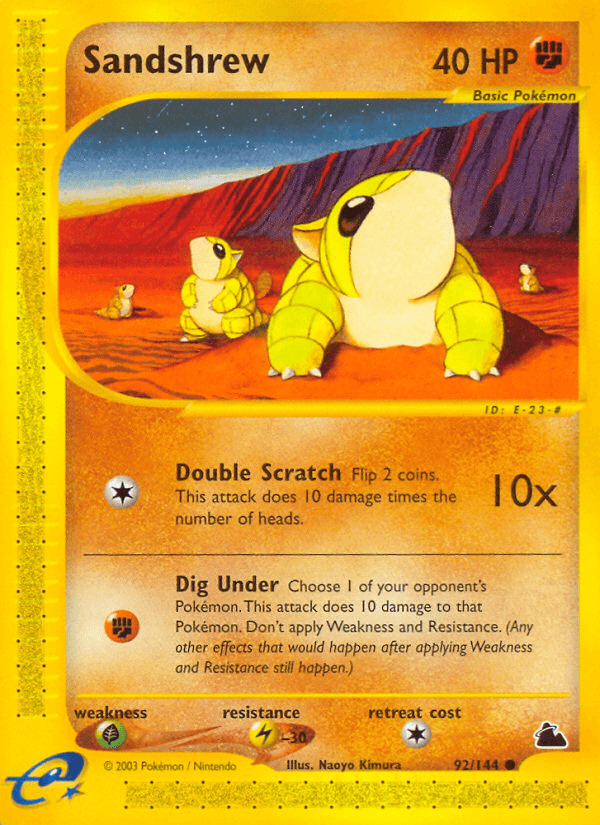 Carta Sandshrew 92/144 do set Skyridge — Pokémon TCG | Bynx