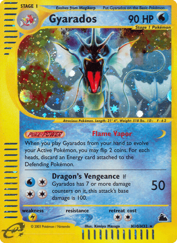 Carta Gyarados H10/144 do set Skyridge — Pokémon TCG | Bynx