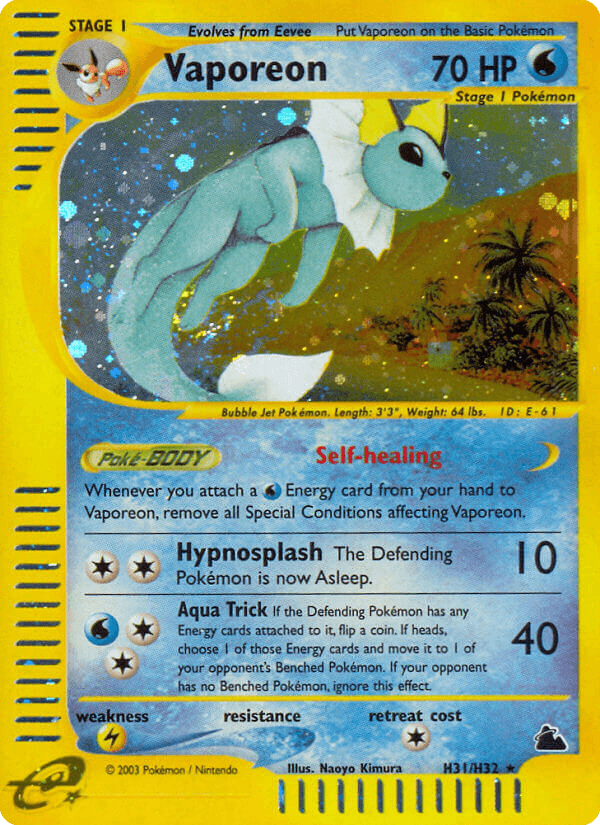Carta Vaporeon H31/144 do set Skyridge — Pokémon TCG | Bynx