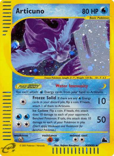 Carta Articuno H3/144 do set Skyridge — Pokémon TCG | Bynx