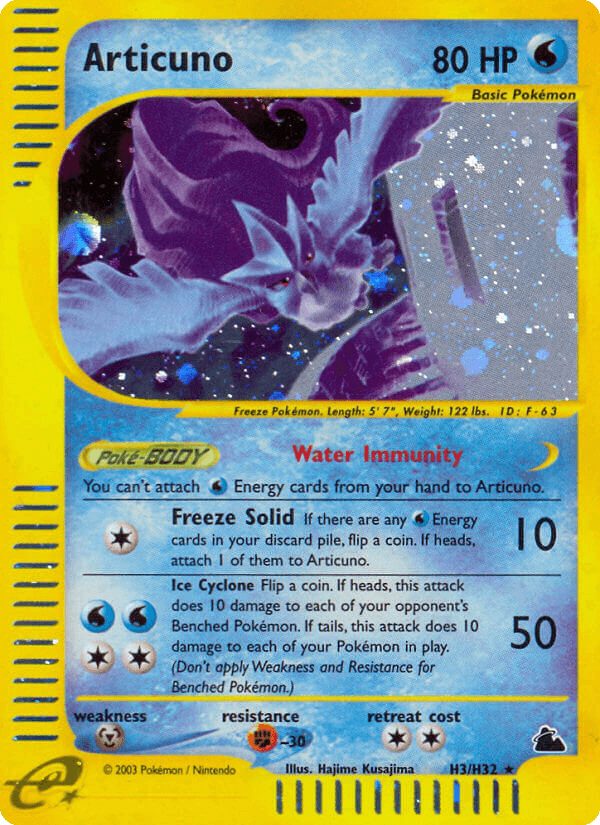 Carta Articuno H3/144 do set Skyridge — Pokémon TCG | Bynx