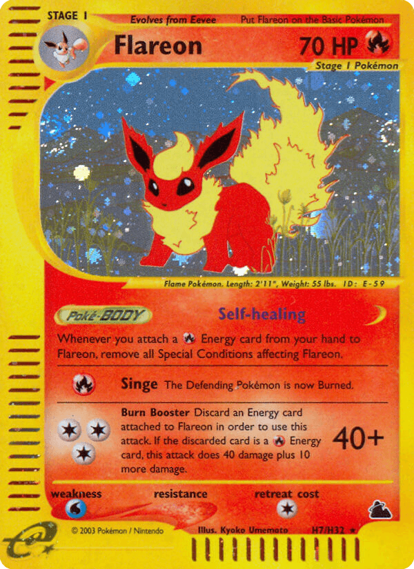 Carta Flareon H7/144 do set Skyridge — Pokémon TCG | Bynx