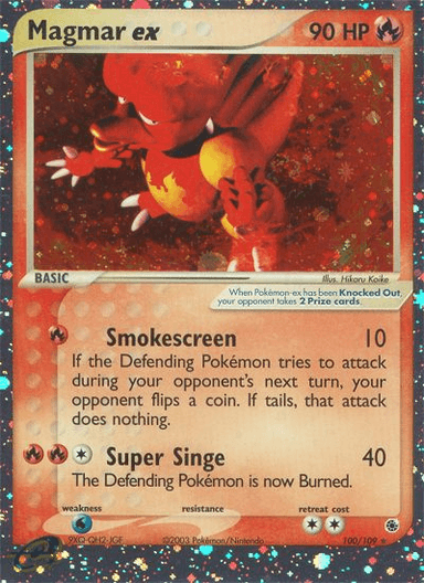 Carta Magmar ex 100/109 do set Ruby & Sapphire — Pokémon TCG | Bynx