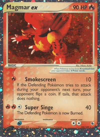 Carta Magmar ex 100/109 do set Ruby & Sapphire — Pokémon TCG | Bynx