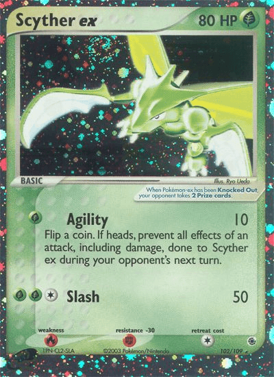 Carta Scyther ex 102/109 do set Ruby & Sapphire — Pokémon TCG | Bynx