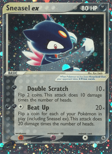 Carta Sneasel ex 103/109 do set Ruby & Sapphire — Pokémon TCG | Bynx