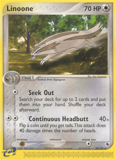 Carta Linoone 38/109 do set Ruby & Sapphire — Pokémon TCG | Bynx