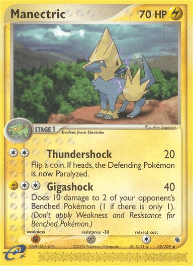 Carta Manectric 39/109 do set Ruby & Sapphire — Pokémon TCG | Bynx