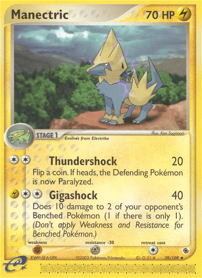 Carta Manectric 39/109 do set Ruby & Sapphire — Pokémon TCG | Bynx