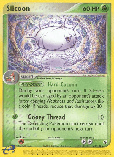 Carta Silcoon 43/109 do set Ruby & Sapphire — Pokémon TCG | Bynx