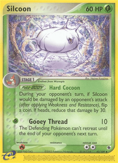 Carta Silcoon 43/109 do set Ruby & Sapphire — Pokémon TCG | Bynx