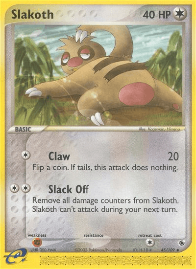 Carta Slakoth 45/109 do set Ruby & Sapphire — Pokémon TCG | Bynx