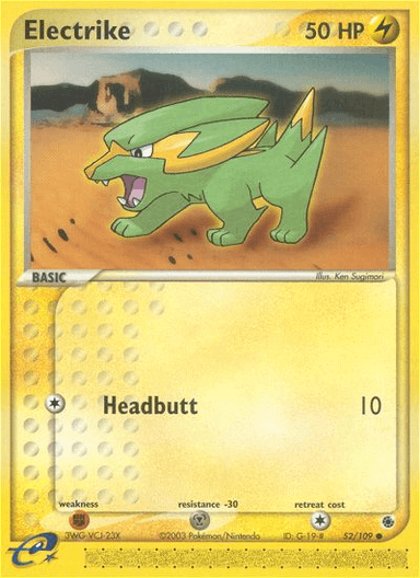 Carta Electrike 52/109 do set Ruby & Sapphire — Pokémon TCG | Bynx