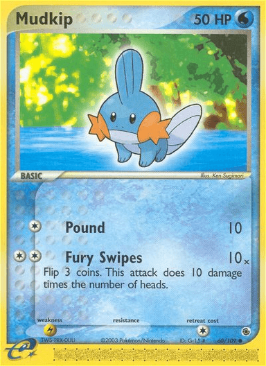 Carta Mudkip 60/109 do set Ruby & Sapphire — Pokémon TCG | Bynx