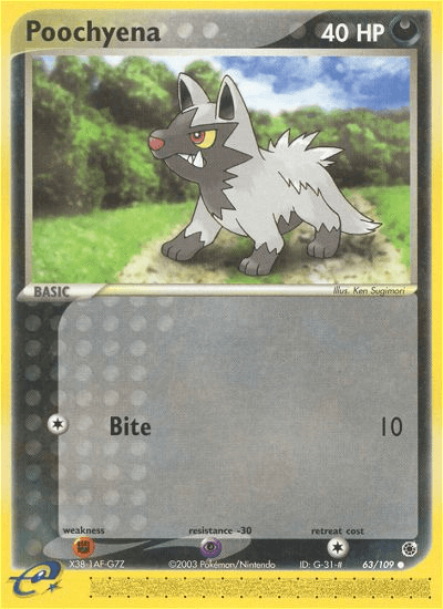 Carta Poochyena 63/109 do set Ruby & Sapphire — Pokémon TCG | Bynx