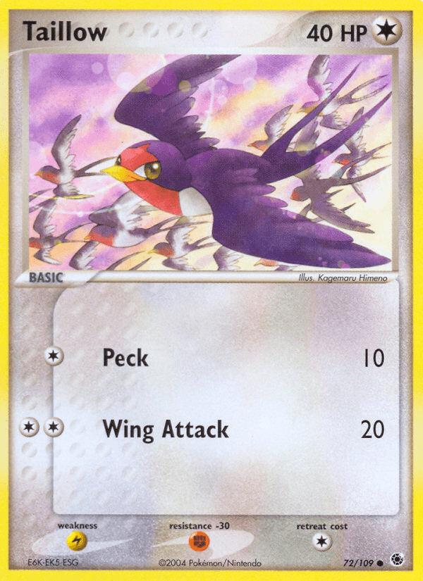 Carta Taillow 72/109 do set Ruby & Sapphire — Pokémon TCG | Bynx