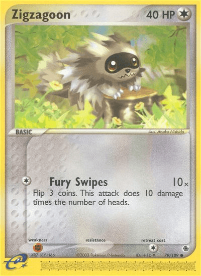 Carta Zigzagoon 79/109 do set Ruby & Sapphire — Pokémon TCG | Bynx