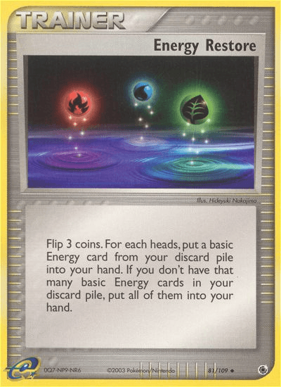 Carta Energy Restore 81/109 do set Ruby & Sapphire — Pokémon TCG | Bynx