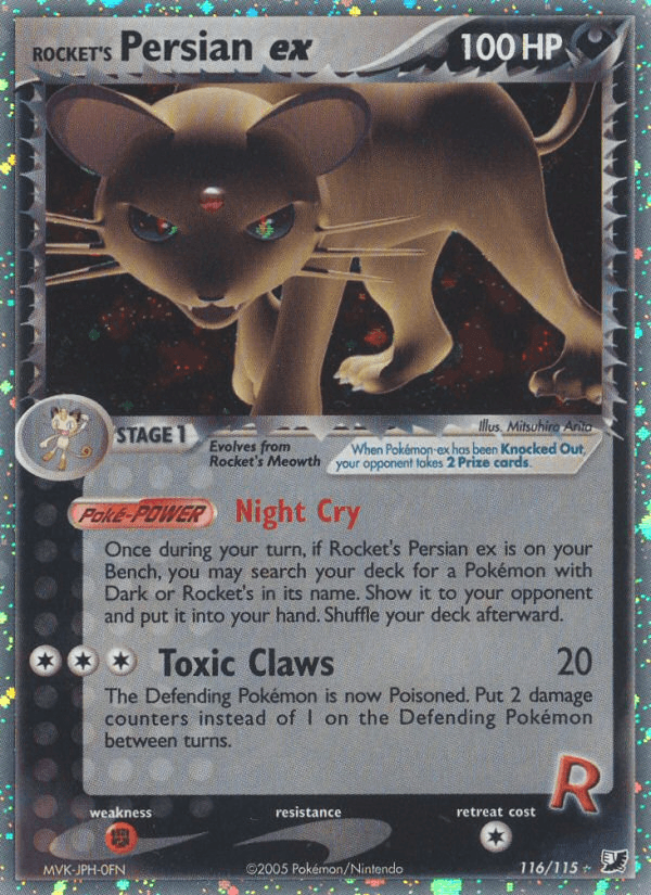 Carta Rocket's Persian ex 116/115 do set Unseen Forces — Pokémon TCG | Bynx