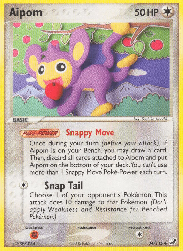 Carta Aipom 34/115 do set Unseen Forces — Pokémon TCG | Bynx