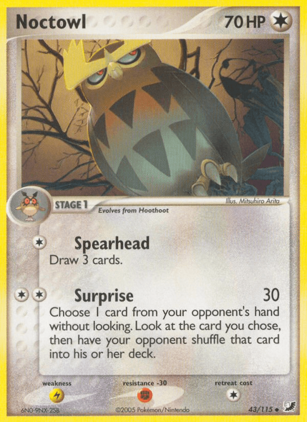 Carta Noctowl 43/115 do set Unseen Forces — Pokémon TCG | Bynx
