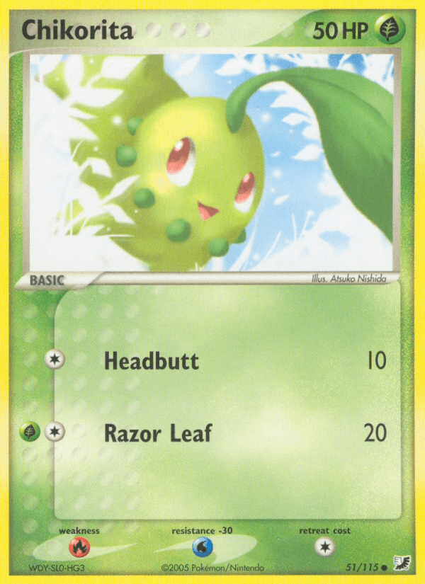 Carta Chikorita 51/115 do set Unseen Forces — Pokémon TCG | Bynx